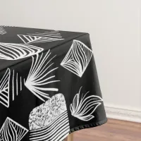 Bold Caribbean Tribal Mudcloth – Black & White,  Tablecloth