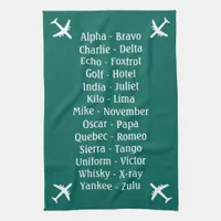 Flying Lesson Phonetic Alphabet Aero Plane Spotter Towel