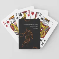 Orange black basketball player bachelor party poker cards