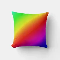 Diagonal Rainbow Gradient Red to Green Throw Pillow