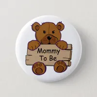 Mommy To Be Teddy Bear Baby Shower Button