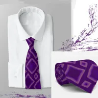 Purple Pink Diamond Pattern Neck Tie