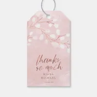 Watercolor Snowdrops Thank You Pink/Copper ID726 Gift Tags