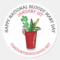 Happy National Bloody Mary Day January   Classic Round Sticker