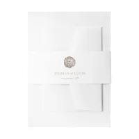 Sandy Seashells Marine Ocean Beach Wedding Invitation Belly Band