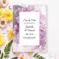 Soft Pink Hydrangea Wedding Save the Date