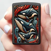 Waves of Wonder: Whales in Motion Zippo Lighter