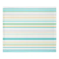 Blue White green Beach coastal stripes Duvet Cover