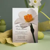 White Daffodil Easter Dinner Invitation