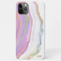 *~* Rainbow Agate Gold Glitter Pastel Pink iPhone 11 Pro Max Case