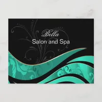 elegant aqua flourishbusiness ThankYou Cards