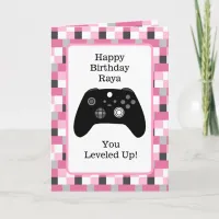 Personalized Gaming Themed Birthday Card for Girl