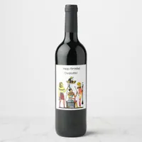 Ancient Egypt Pharaohs Lavish Ormamentation Wine Label