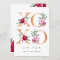 XOXO Floral Valentines Day  Holiday Card