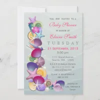 ocean theme Pink Baby shower Invites