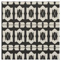 Elegant Classic Black & Beige Geometric Pattern Fabric