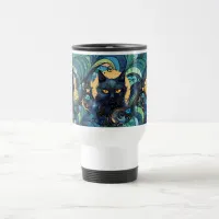 Black Cat and Celestial Moon Travel Mug