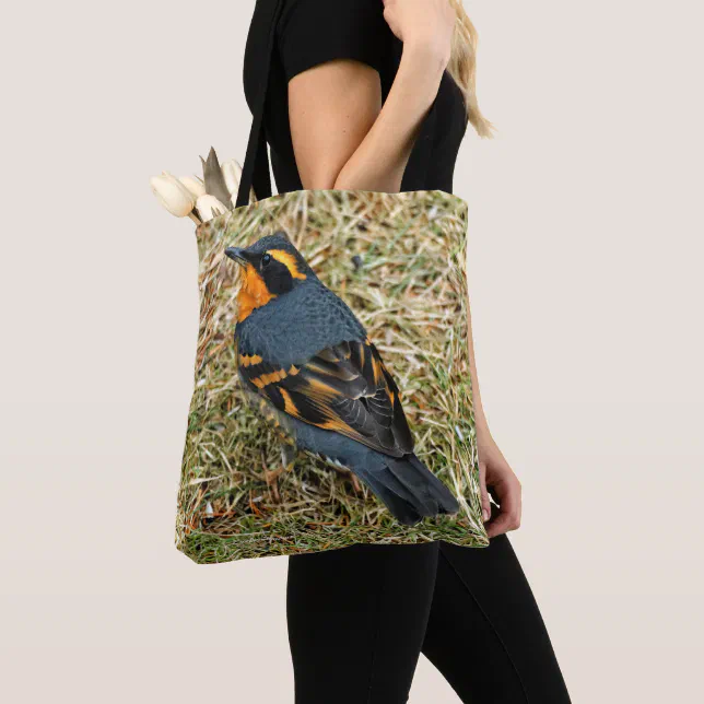 Stunning Varied Thrush Songbird in the Grass Tote Bag