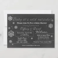 Winter Snow unisex Couple's Baby shower Invitation