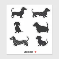 Cute Dachshunds Sausage Dog Silhouette Cut-Out Sticker