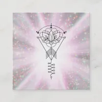 *~* Tribal Lotus Sparkle Rays Healing Reiki Square Business Card