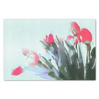 Watercolor Tulips Bouquet Spring Illustration  Tissue Paper