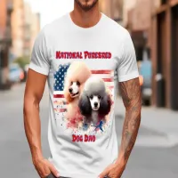 Patriotic Poodles Prance by Old Glory T-Shirt