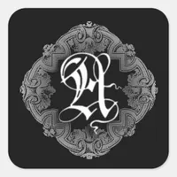 Elegant Goth Initial A Sticker