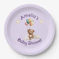 Sweet Little One on the Way Lavender Baby Shower Paper Plates