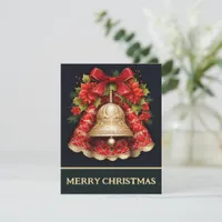 Bow And Bell - Christmas Card