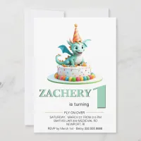 *~* Dragon Baby Photo AP88 One Birthday Party Invitation