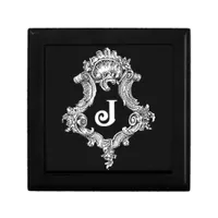 J Monogram Initial Jewelry Box