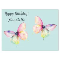 Delicate Pink Butterfly in Pastel Rainbow Colors Tissue Paper