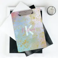 Abstract Artistic Modern Glam Chic Glittery Pastel Clipboard