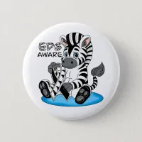 Cute Zebra EDS Awareness Ribbon Button