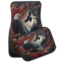 Eagle in Nature Forest Design Car Floor Mat