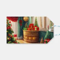 Festively decorated room, traditional Christmas  Gift Tags