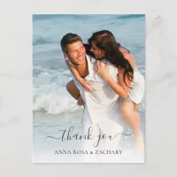 *~* WEDDING PHOTO Modern Thank You  Postcard