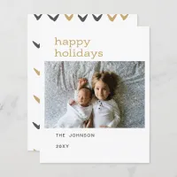 Budget gold happy holidays photo holiday cards