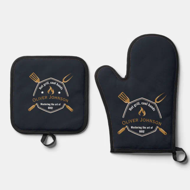 Mastering The Art Of BBQ Dad Father's Day Oven Mitt & Pot Holder Set