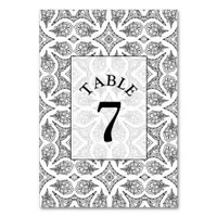 Black and White Mandala Wedding Table Number Card