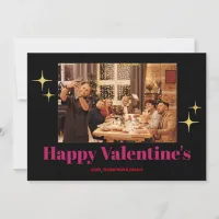 Modern family love blue photo valentine day  holiday card