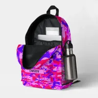 Personalized Name Pink and Blue Camouflage Printed Backpack