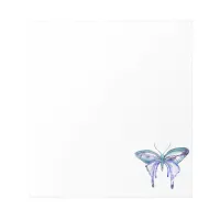 watercolor aqua blue purple butterfly notepad