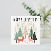 Cute Winter Woodland Family Christmas Card