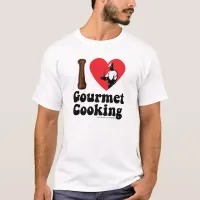 I Love Gourmet Cooking Heart Logo Design T-Shirt