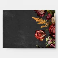 Dark Moody Bold Wild Flower Wedding Envelope