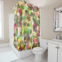 Paint Splatter Autumn Color Leaves Abstract Shower Curtain