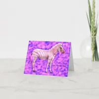 Pink Zebra Valentine Holiday Card