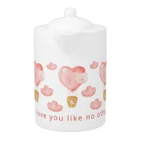 Hearts Balloon Valentine Personalized Custom Teapot